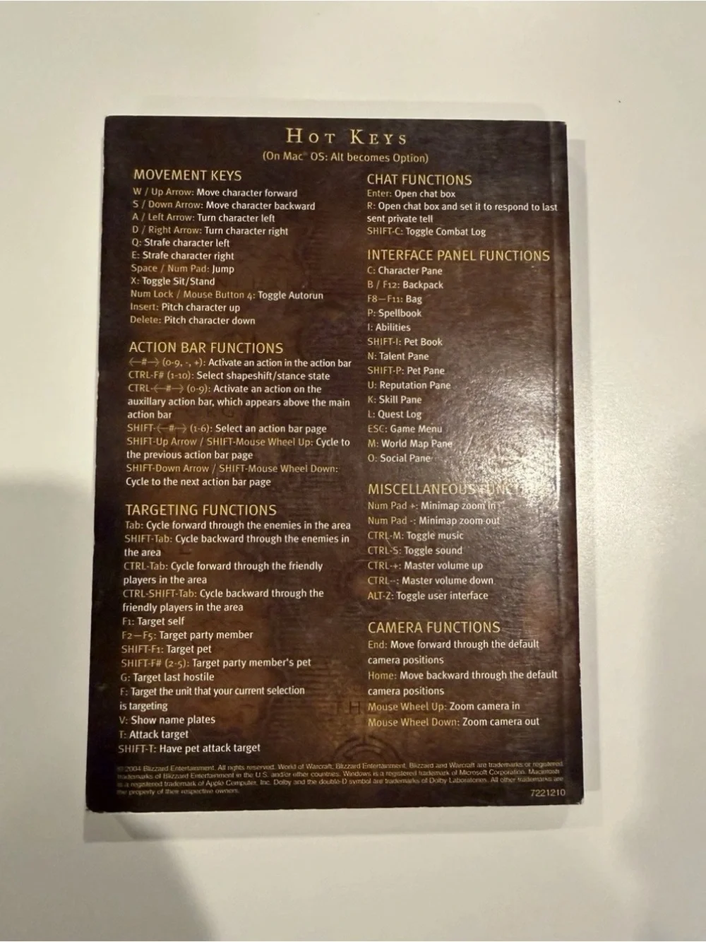 World Of Warcraft Vanilla WoW Video Game Manual Blizzard Entertainment Orc Cover